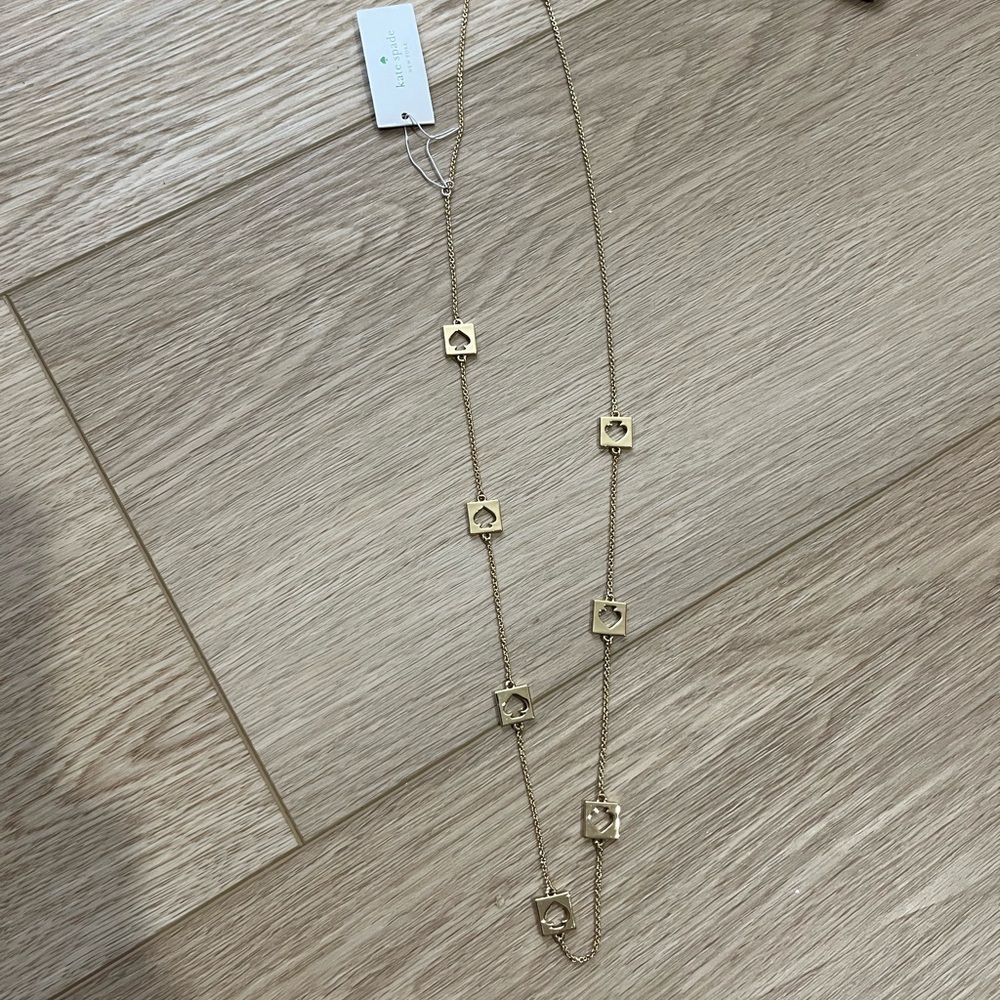 Kate Spade Gold Square Heart Necklace - Picture 5 of 7